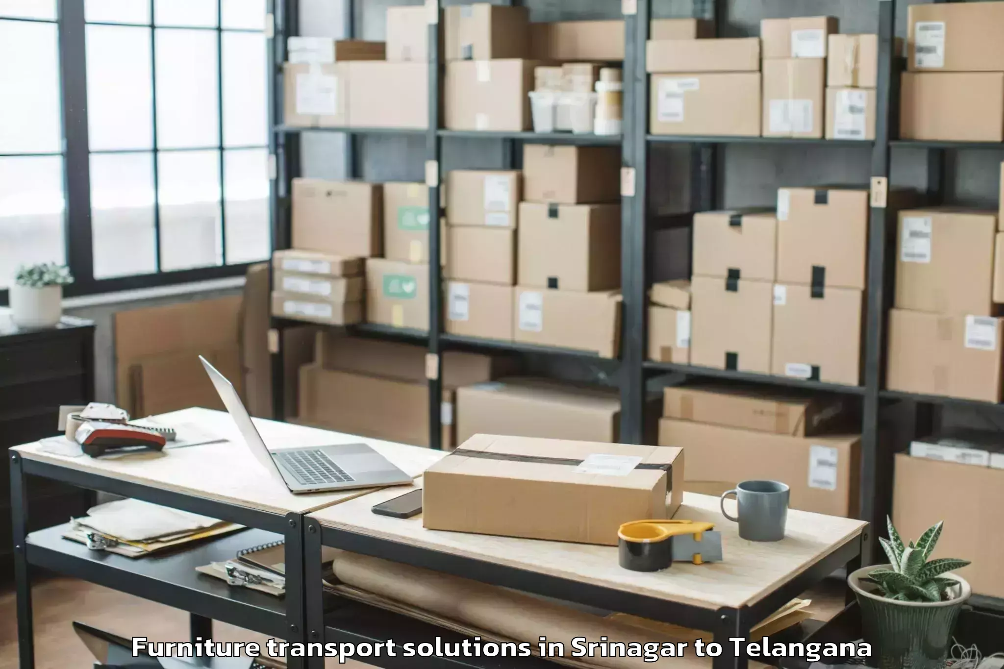 Trusted Srinagar to Warangal Furniture Transport Solutions